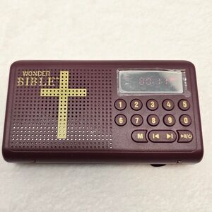 Wonder Bible Audio Player Burgundy Cross Portable KJV
